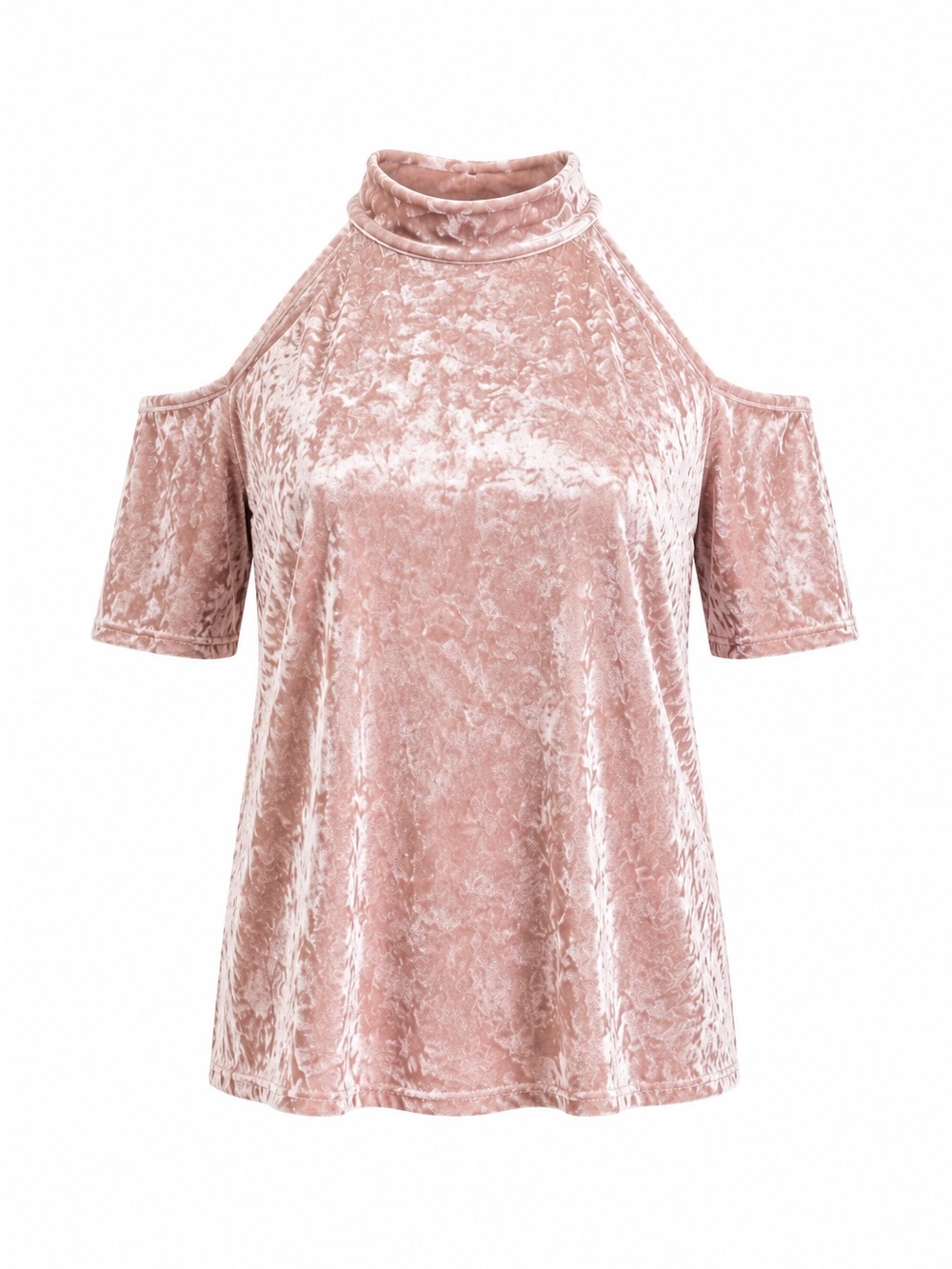 Sweet Pea Stacy Frati Pink Crushed Velvet Cold Shoulder Tie Neck Top XL